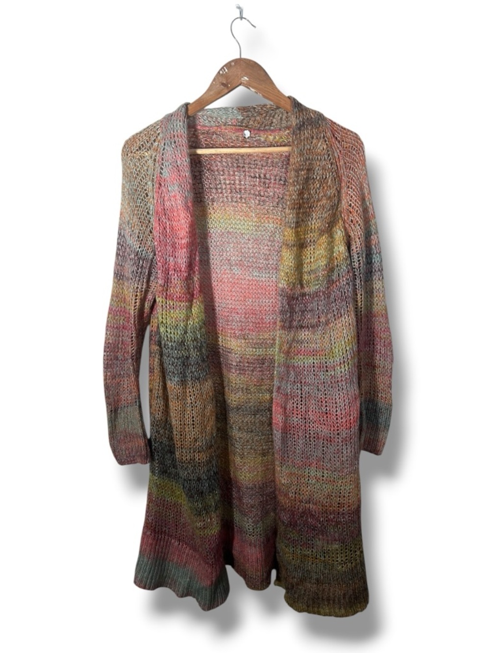 Coster Coppenhagen Rainbow Stripe Mohair Wool Knit Cardigan